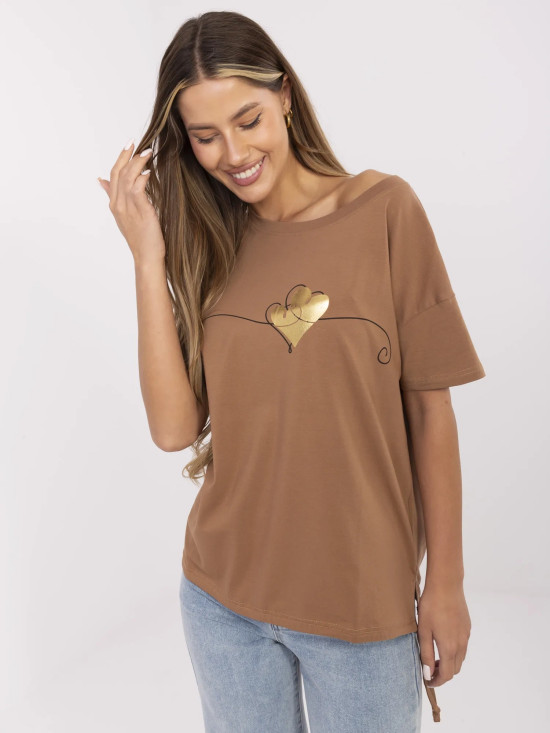Stylish Short-Sleeve T-Shirt in Beige