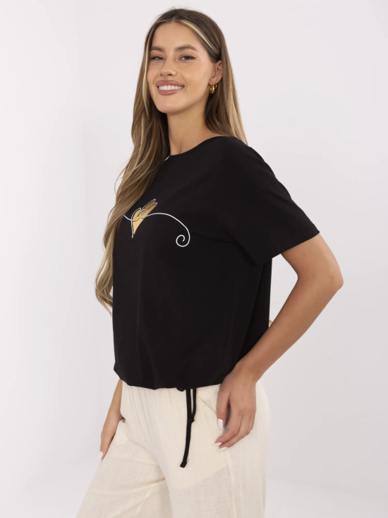 Stylish Black T-Shirt with Short Sleeves