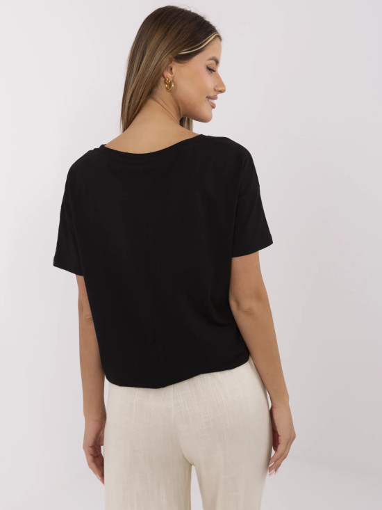 Stylish Black T-Shirt with Short Sleeves