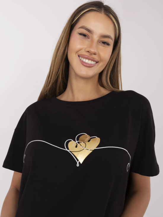 Stylish Black T-Shirt with Short Sleeves