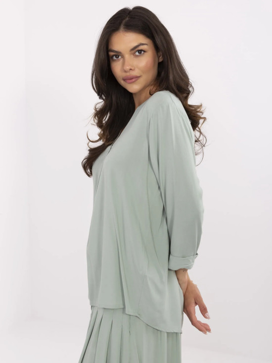 Comfortable Blouse in Pistachio Color