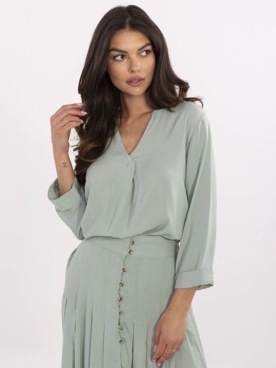Comfortable Blouse in Pistachio Color