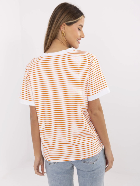 Comfortable Orange Blouse with V-Neck