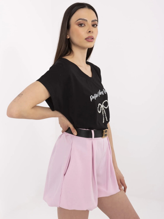 Stylish Black T-Shirt with Application