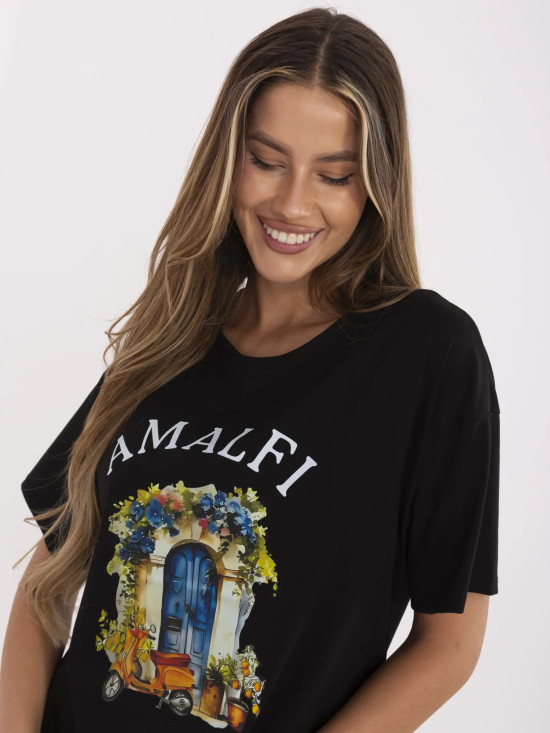 Stylish Black T-Shirt with Print