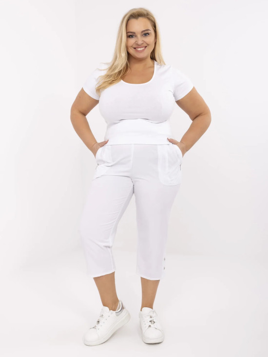 White Women's High-Waisted Pants