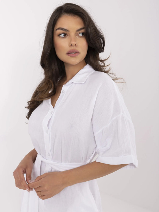 White Short Sleeve Jumpsuit