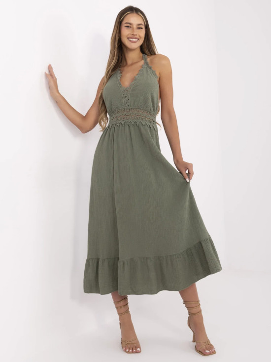 Flared Dress in Khaki