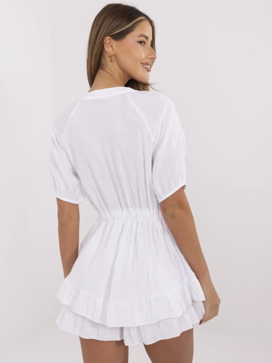 White Short Sleeve Jumpsuit