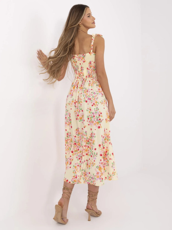 Floral Midi Dress with Straps