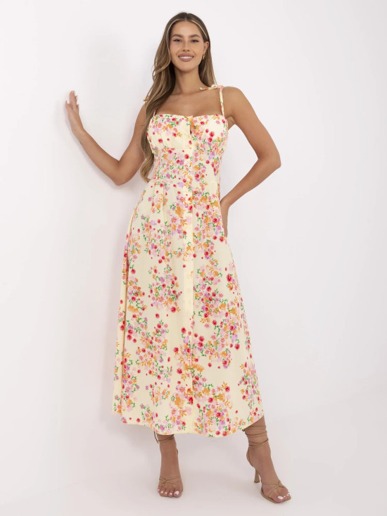 Floral Midi Dress with Straps