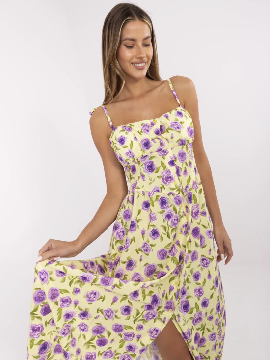 Floral Midi Dress with Straps