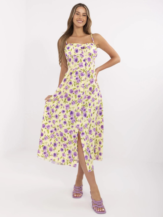 Floral Midi Dress with Straps
