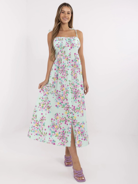 Floral Midi Dress with Straps