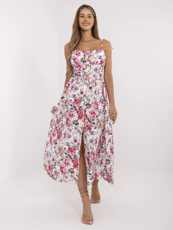 Floral Midi Dress with Straps