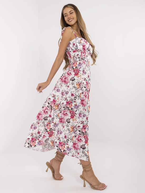 Floral Midi Dress with Straps