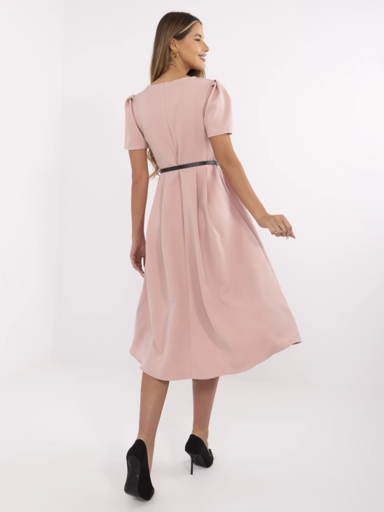 Elegant Midi Dress in Dark Pink