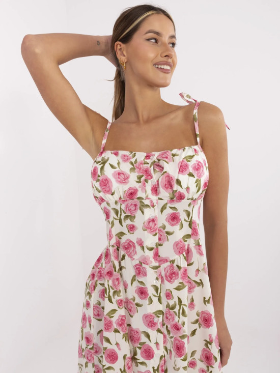 Floral Midi Dress with Straps