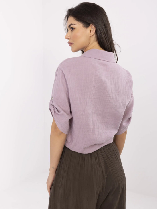 Stylish Purple Blouse with 3/4 Sleeves