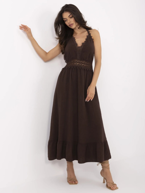 Dark Brown Flared Dress