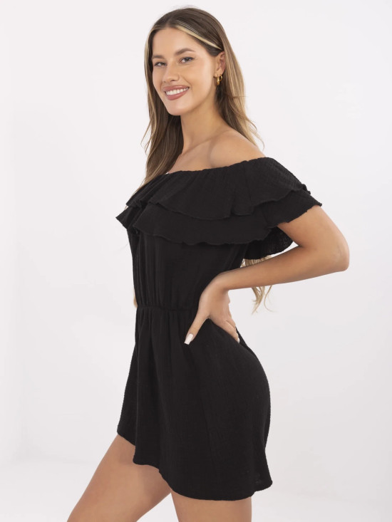 Stylish Black Jumpsuit with Ruffles