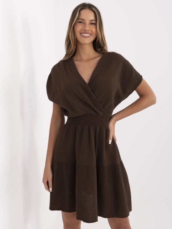 Flared Summer Dress in Dark Brown