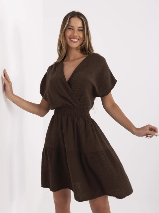 Flared Summer Dress in Dark Brown