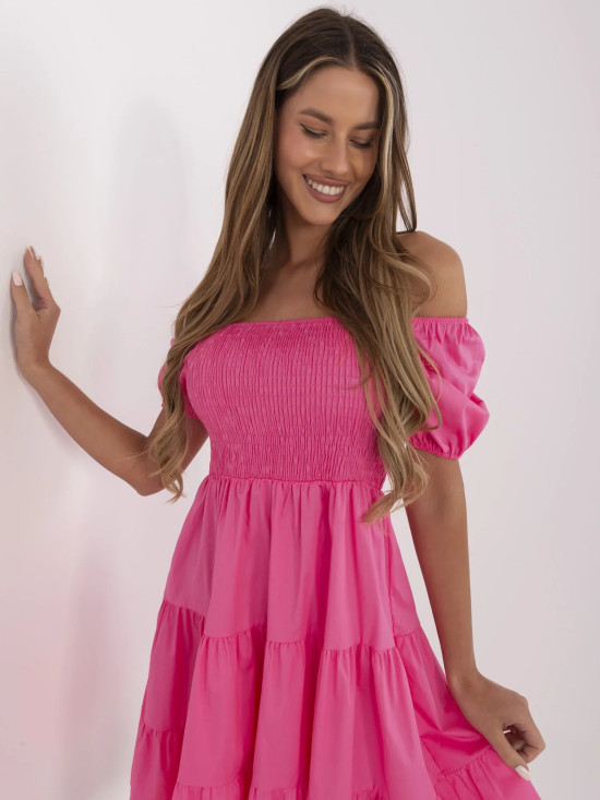 Flared Summer Dress in Dark Pink