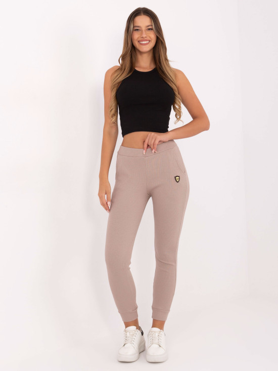 Beige ribbed sweatpants
