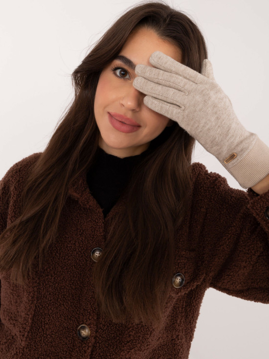 Beige Gloves with Warm Lining