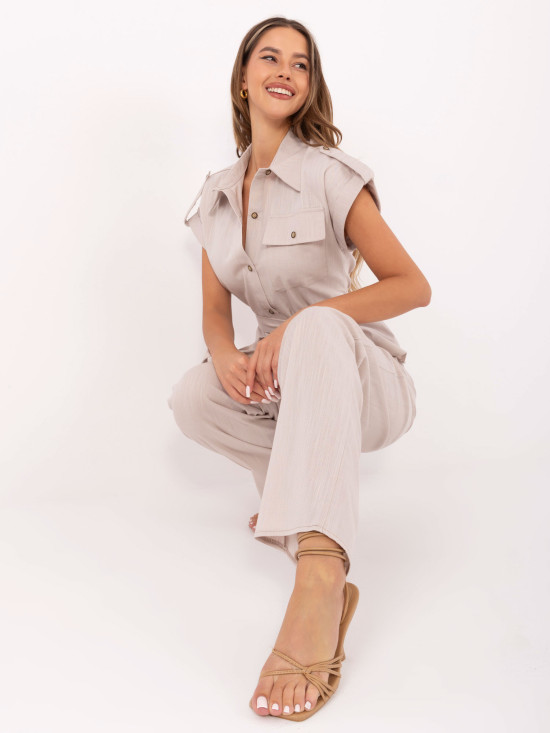 Beige Set with Shirt and Pants