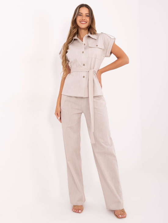 Beige Set with Shirt and Pants