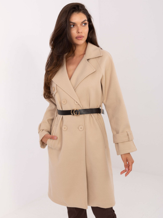 Elegant Beige Transitional Coat