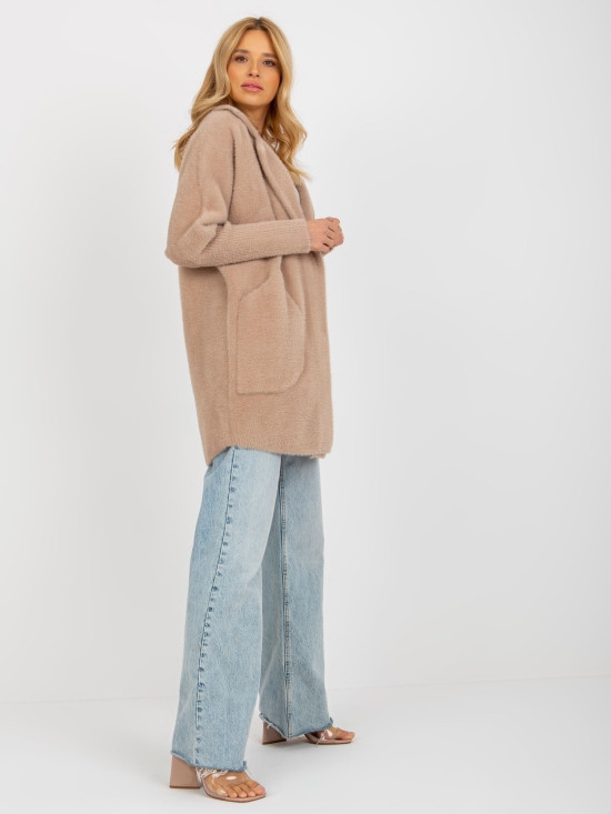 Beige Loose Alpaca Wool Coat