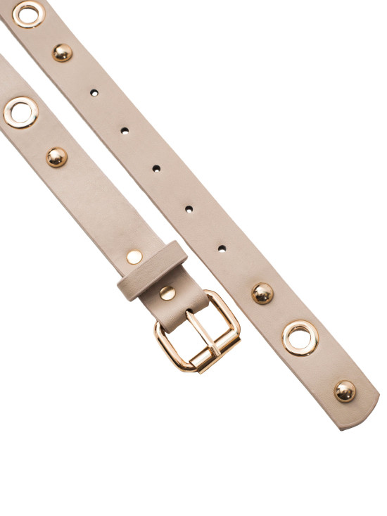 Elegant Beige Belt Made of Eco-Leather