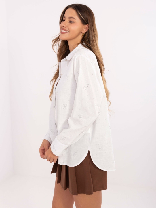 Elegant White Shirt with Application