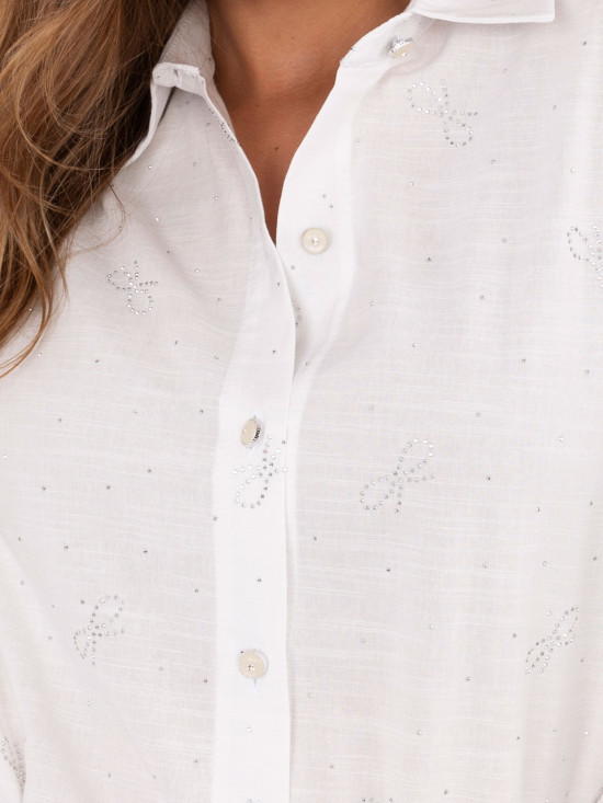 Elegant White Shirt with Application