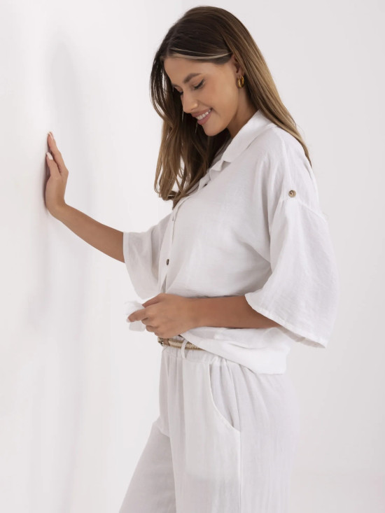 White Blouse with 3/4 Sleeves