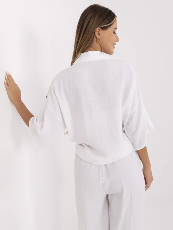 White Blouse with 3/4 Sleeves