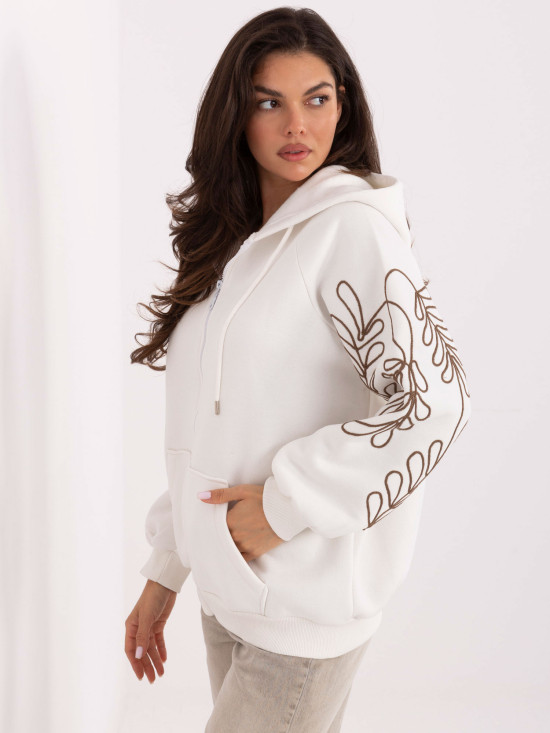 White Hoodie with Embroidery