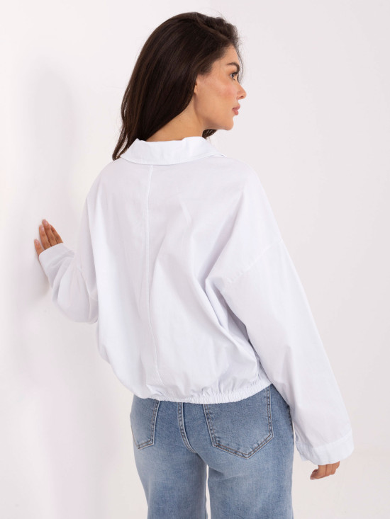 White cotton shirt with pockets