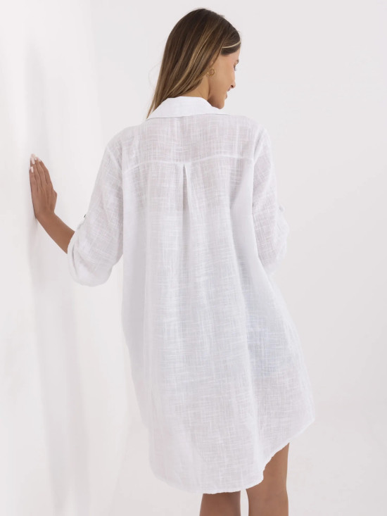White Oversize Dress with 3/4 Sleeves