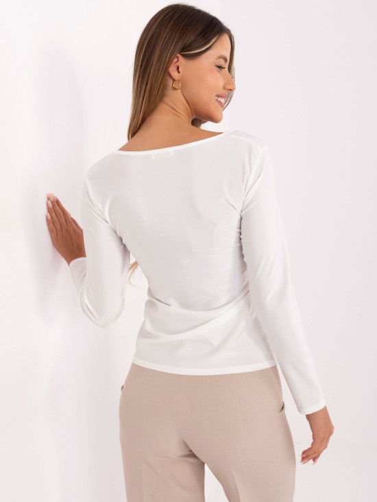 Elegant White Blouse with Long Sleeves