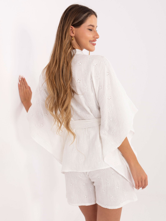 White Set with 3/4 Sleeves and Shorts