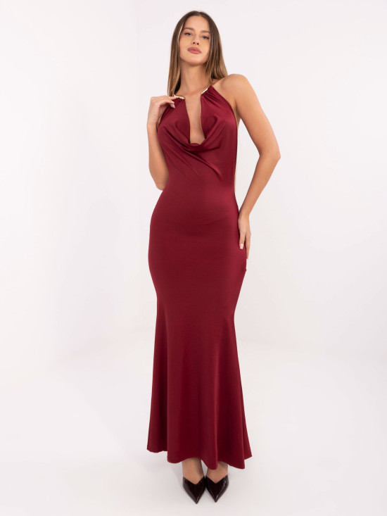 Elegant Bordeaux Maxi Dress