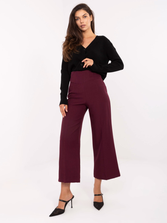 Elegant Wide-Leg Pants in Burgundy