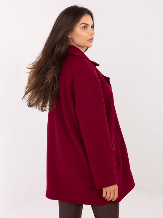 Elegant Transitional Coat in Burgundy
