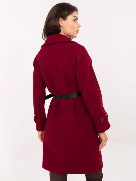 Elegant Transitional Coat in Burgundy