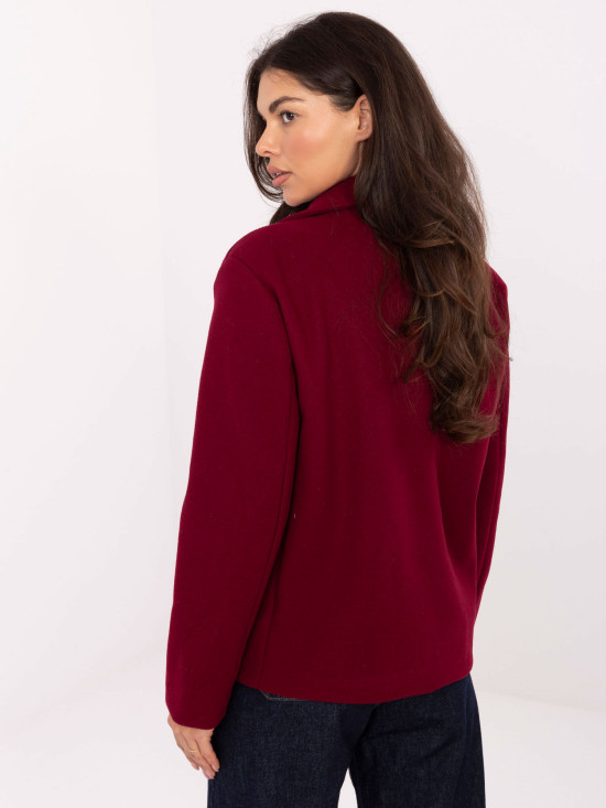 Elegant short coat in burgundy