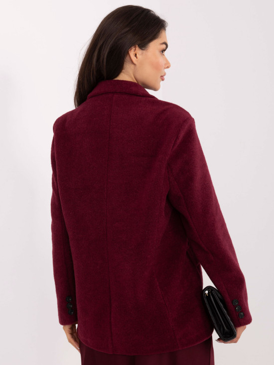 Elegant burgundy transitional coat with lining